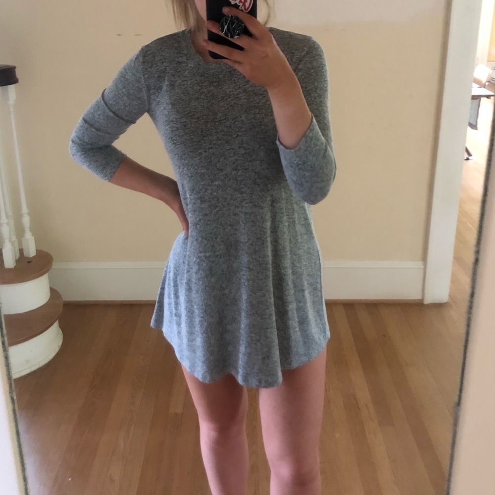 Grey 3/4 sleeve mini dress